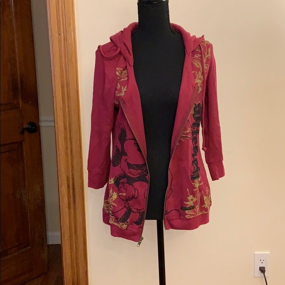 NWT L Walt Disney Mickey 3/4 sleeve zip up… - Picture 2 of 7